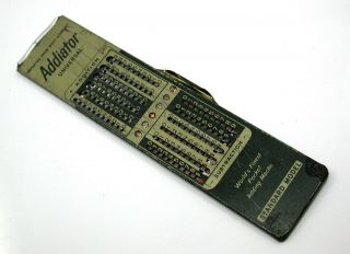 Vintage Technology Addiator Primitive Calculator –pocket Adding Machine Germany