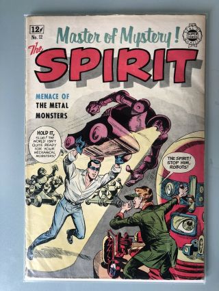 Master Of Mystery The Spirit 12 (1964) Signed By Will Eisner Vg - F Silver Age