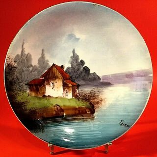 Antique Limoges France Plate Charles Martin Signed 9 1/4 " Hand Painted 1890 