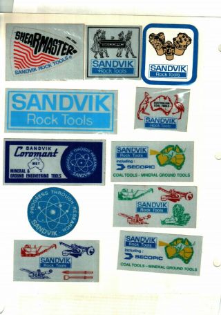 Set Of 11 Sandvik Coal Mining Stickers 448