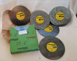 5 Pc Vintage Thorens 4.  5 " Disc Set,  Patriotic (amereagl,  Ynkdoodl,  Ovrthr,  Soldier,