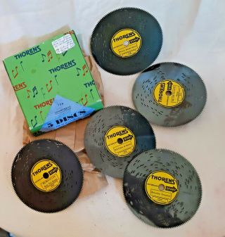 5 Pc Vintage Thorens 4.  5 " Disc Set,  Oldtime Songs (beaudrmr,  Kentkyhome,  Oldflks,