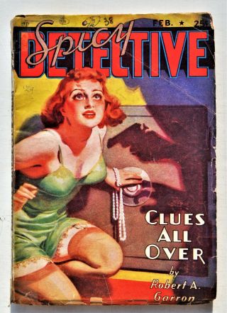 Spicy Detective February 1938.  & Rare Pulp With Very Sexy Cover -