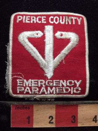 Vtg Rough Pierce County Paramedic Snake Patch - Medical Related 77yj