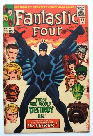 Fantastic Four 46,  1966 Silver Age Marvel,  Inhumans,  1st Black Bolt,  Very Good