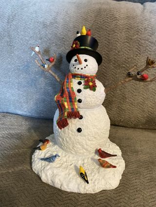 1997 Lenox " Feathered Friends " Snowman With Birds
