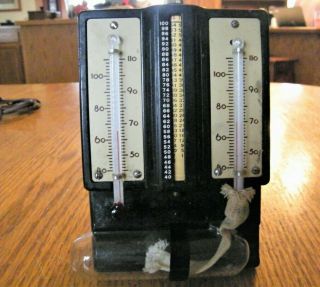Vintage Taylor Instruments Tycos Humidiguide Hygrometer Thermometer