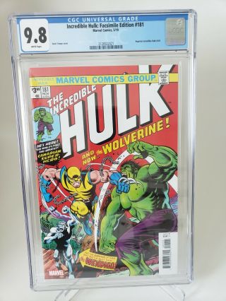 Incredible Hulk 181 Cgc 9.  8 Graded White Pages Facsimile Edition 1st Wolverine