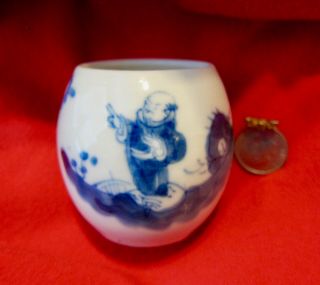 Vintage Chinese Porcelain Bird Feeder Blue And White Water Bowl