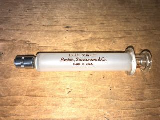 Vintage B - D Yale Becton Dickinson & Co.  5cc Glass Hypodermic Syringe No Box