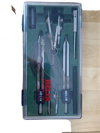 Helix Brand Drawing Set Drafting Kit In Case Made In Italy