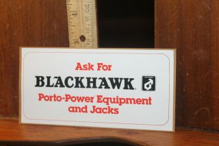 Vintage Coal Mining Decal Sticker Blackhawk Porto - Power Equipment And Jacks