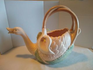 Vintage Fitz & Floyd Ceramic Swan Calla Lily Water Pitcher 1988