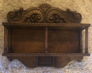 Ornate Scroll Victorian 2 - Tier Wall Mount Wood Knick Knack Display Shelf