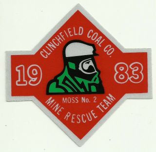 Clinchfield Coal 1983 Moss No.  2 Mine Rescue Team Vintage Mining Sticker