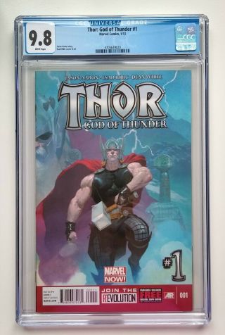 Thor: God Of Thunder 1 Cgc 9.  8 Nm/mt,  Marvel Comics 12/2012