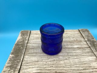 Vintage “a Heaping Dessert Spoonful” Cobalt Blue Lid Dose Cup