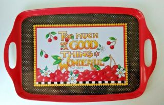Mary Engelbreit Melamine Serving Tray Red,  Black,  Mae West Quote 19.  5 " X 12 "