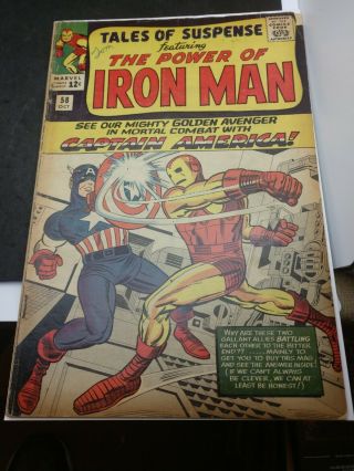 Tales Of Suspense 58 Iron Man Vs Cap,  2nd App.  Kraven Marvel - Oct 1964 (g/g, )