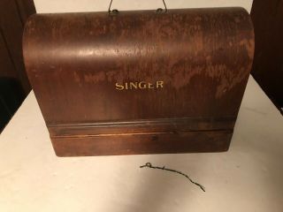 Vtg 1937 Singer Vintage Antique Sewing Machine With Wood Case