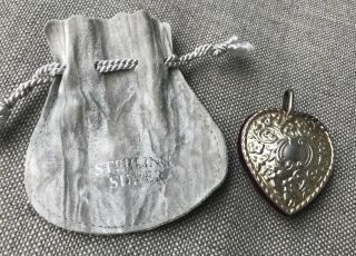 Vintage Chatelaine Pin Cushion Sterling Silver Heart Old Stock Hallmarked