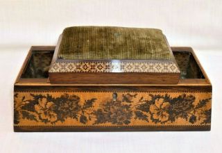 Antique Rosewood Tunbridge Ware Sewing Box - Pin Cushion