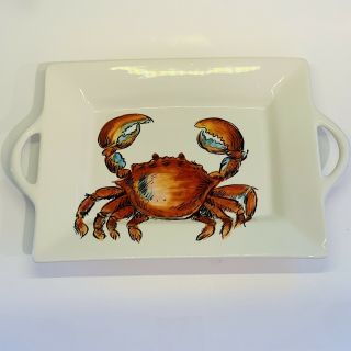 Crusty Crab Maxcera Nautical Ocean Platter Tray Coffee Tea Ceramic