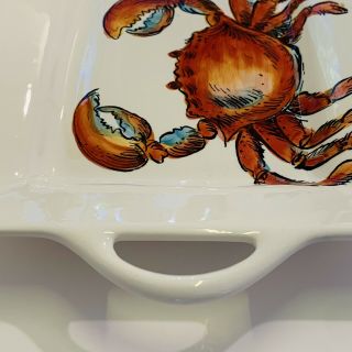 CRUSTY CRAB MAXCERA Nautical Ocean Platter Tray Coffee Tea Ceramic 3