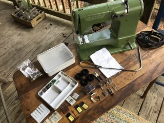 Vintage 1950s Elna Supermatic 722010 Sewing Machine W/accessories