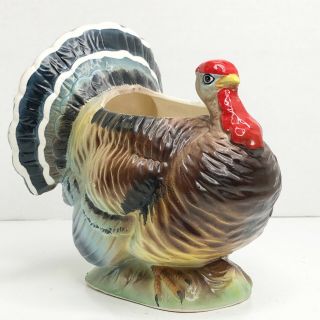 Vintage Relpo Turkey Planter Thanksgiving Ceramic Japan 5293 Sticker