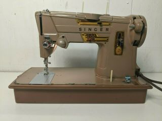 Vintage Singer 329k Sewing Machine 13608m W/ Foot Pedal & Case