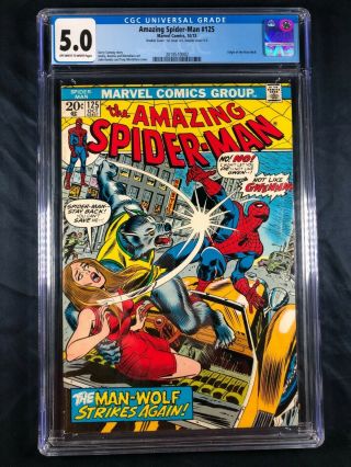 Marvel Comics Spider - Man 125 Cgc 5.  0 Double Cover Off - White To White