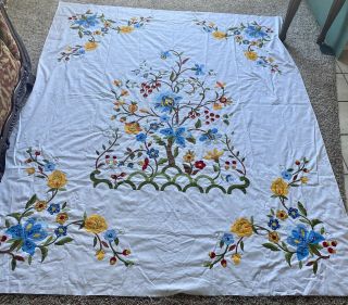Tobin Tree Of Life Ii Applique Quilt Top 1492 81 X 99 " Almost Completed 49