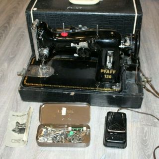 Vintage Pfaff 130 Sewing Machine With Case