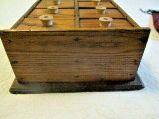 VINTAGE OAK SEWING OR SPICE CABINET - CIGAR BOX DRAWERS - SPOOL PULLS 3