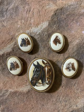 Vintage Western Horse Button Covers Nony York