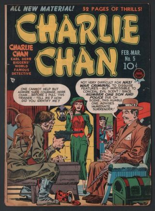 Charlie Chan 5 G/vg 3.  0 Cream To Off White Pages Jack Kirby Art