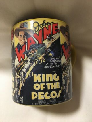 Very Rare John Wayne Coffee Cup Mug - King Of The Pecos Wrap Around Poster
