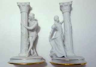 Franklin Romeo And Juliet Fine Porcelain Candlesticks