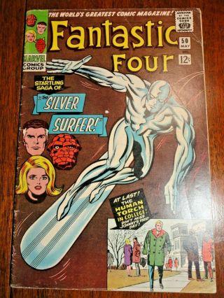 Fantastic Four 50 Hot Silver Age Key Silver Surfer Cover Galactus 1st Pr Marvel