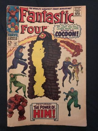 Fantastic Four 67 (1967) Key Issue: 1st App.  Him (warlock) - Around Vg - (3.  5)