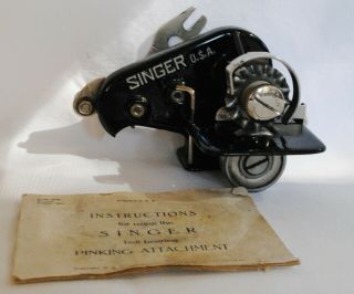 Vintage Singer Ball Bearing Pinking Attachment With Book - 1934 - 121111