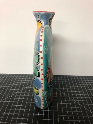 Circle Of Friends Hand Painted Vase Youve Got A Friend Flowers 9x6x2” 3
