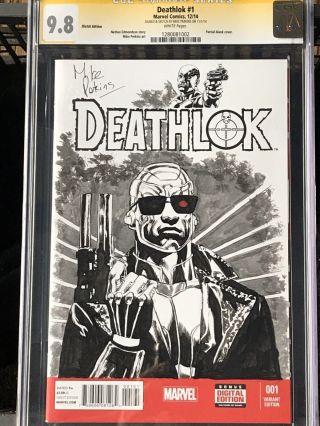 Deathlok Issue 1 Cgc Ss 9.  8 Mike Perkins Sketch Deathlok As The Terminator