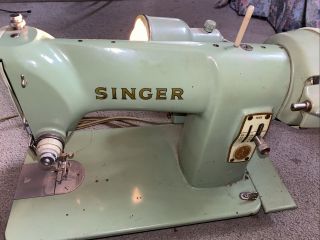 Vintage Seafoam Green Singer 185k Sewing Machine Foot Pedal - Light -