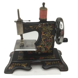 Vintage Unbranded Child’s Toy Hand Crank Sewing Machine Floral No.  39009 Germany