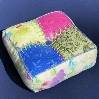 Handmade " Tutti Fruitti " Fabric Pincushion; 100 Benefits Alzheimers Association
