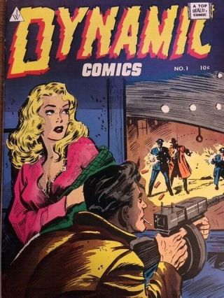 Dynamic Comics 1 Reprint F I.  W.  Enterprises 1964 Silver Age Crime Top Quality