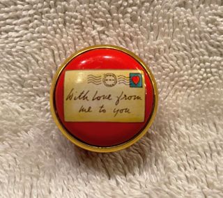 Halcyon Days Enamels Trinket Box From Me To You With Love 7/8”