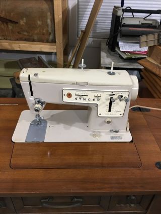 Vintage Singer Zig Zag 457 Stylist Sewing Machine W/ Pedal Denim Heavy Duty